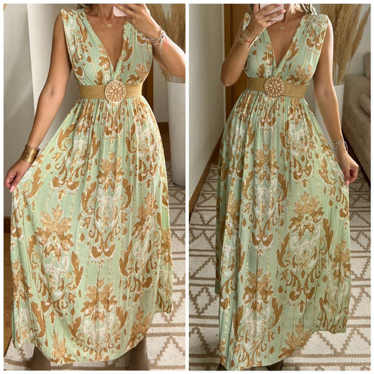 Boho Silk and Viscose Dress – Natural Elegance Style - Bohèmea Butik