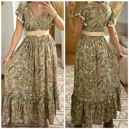 Flower Silk Dress - Bohèmea Butik