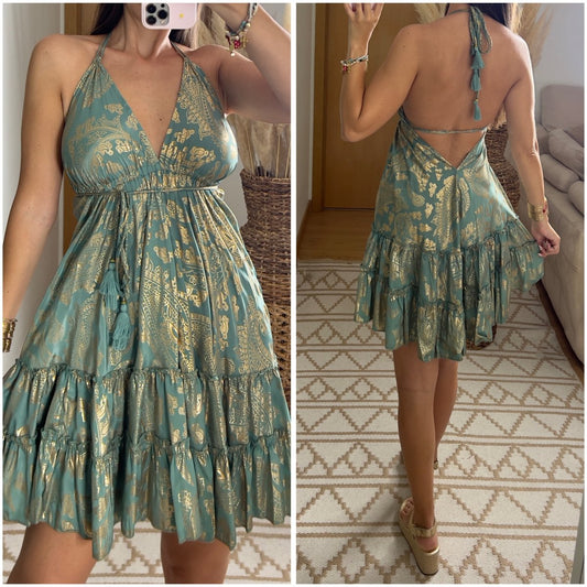 Oasis Silk Mini Dress - Bohèmea Butik