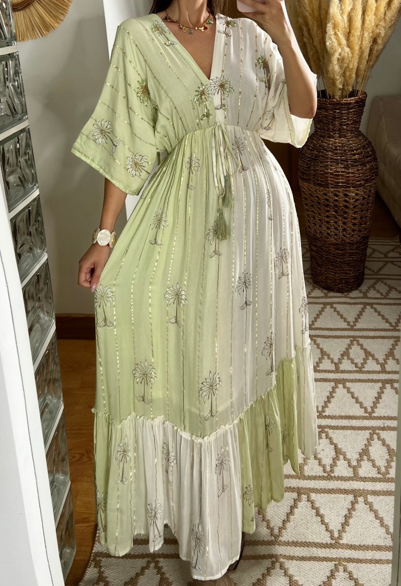 Palm Boho Maxi Dress - Bohèmea Butik