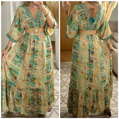 Multicolour Silk Dress - Bohèmea Butik