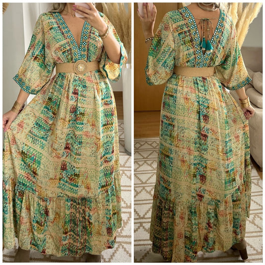 Multicolour Silk Dress - Bohèmea Butik