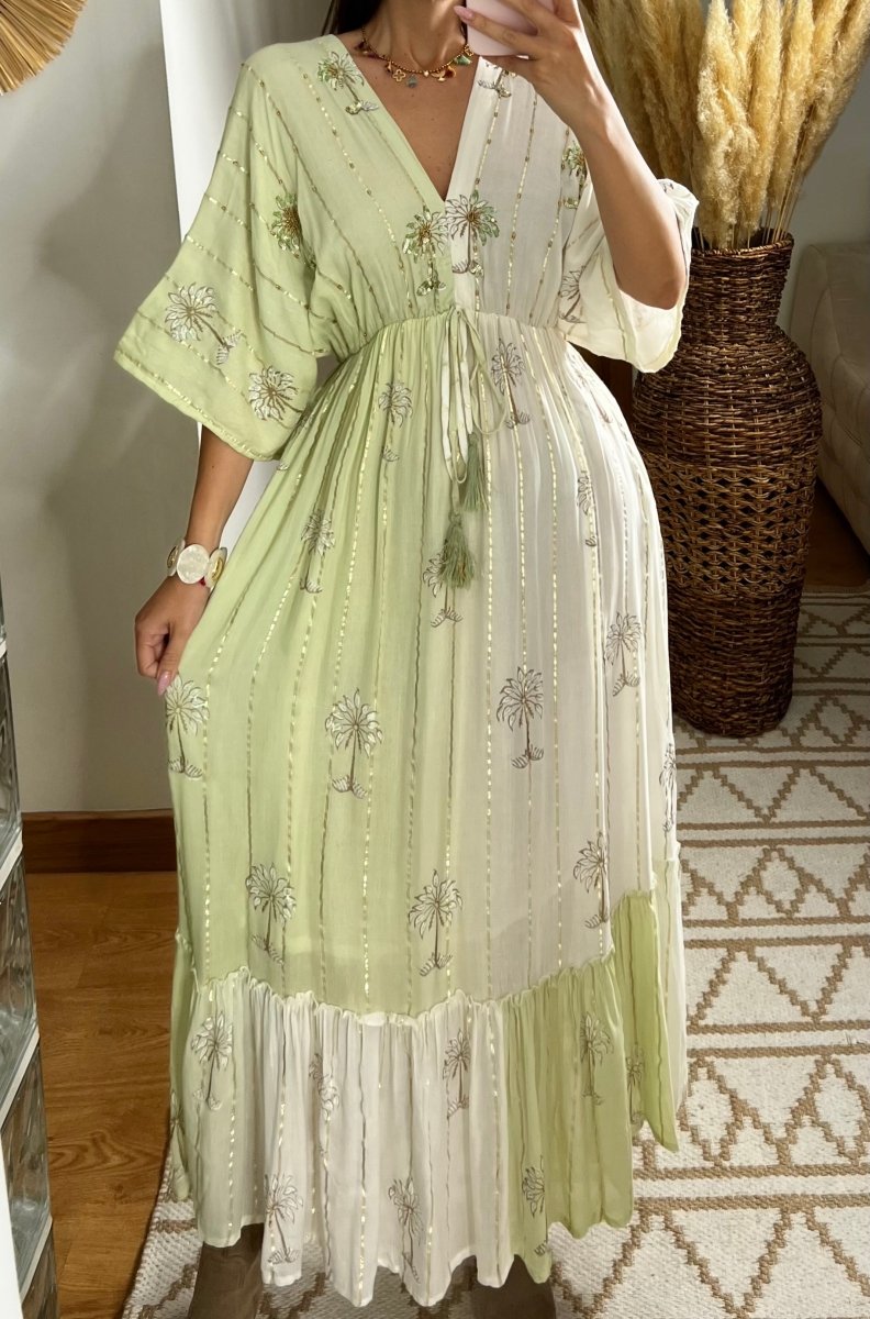 Palm Boho Maxi Dress - Bohèmea Butik
