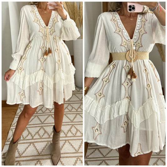 Desert Mini boho Dress - Bohèmea Butik