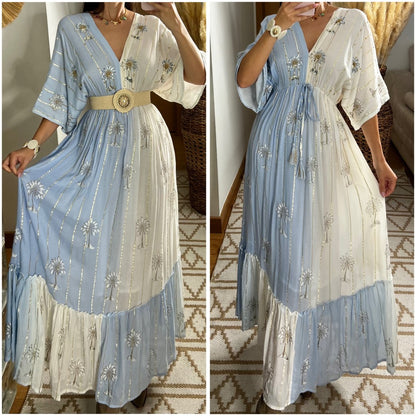 Palm Boho Maxi Dress - Bohèmea Butik