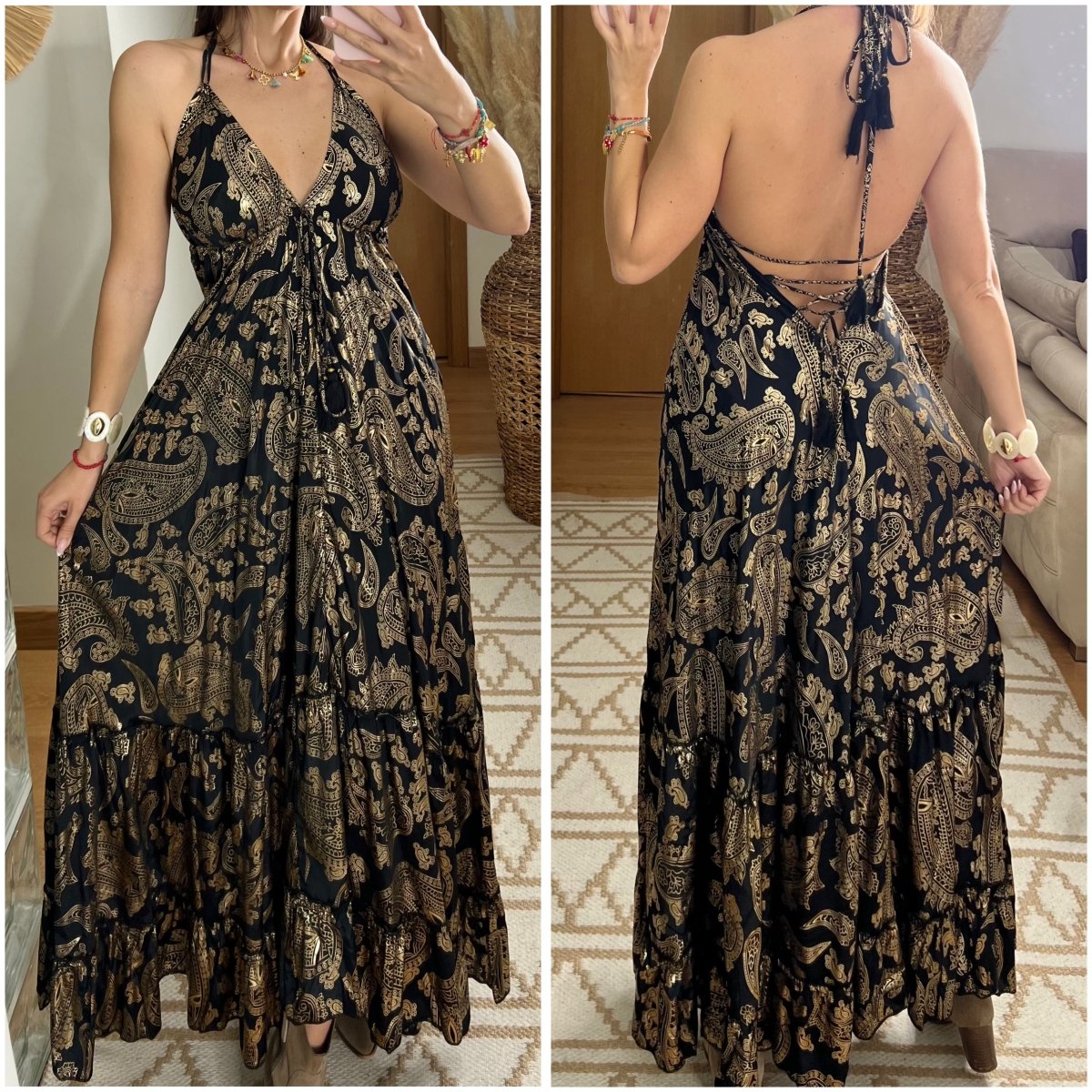 Oasis Silk Maxi Dress - Bohèmea Butik