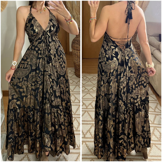 Oasis Silk Maxi Dress - Bohèmea Butik