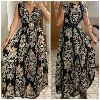 Boho Silk and Viscose Dress – Natural Elegance Style - Bohèmea Butik