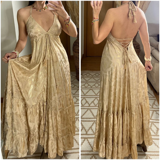 Oasis Silk Maxi Dress - Bohèmea Butik