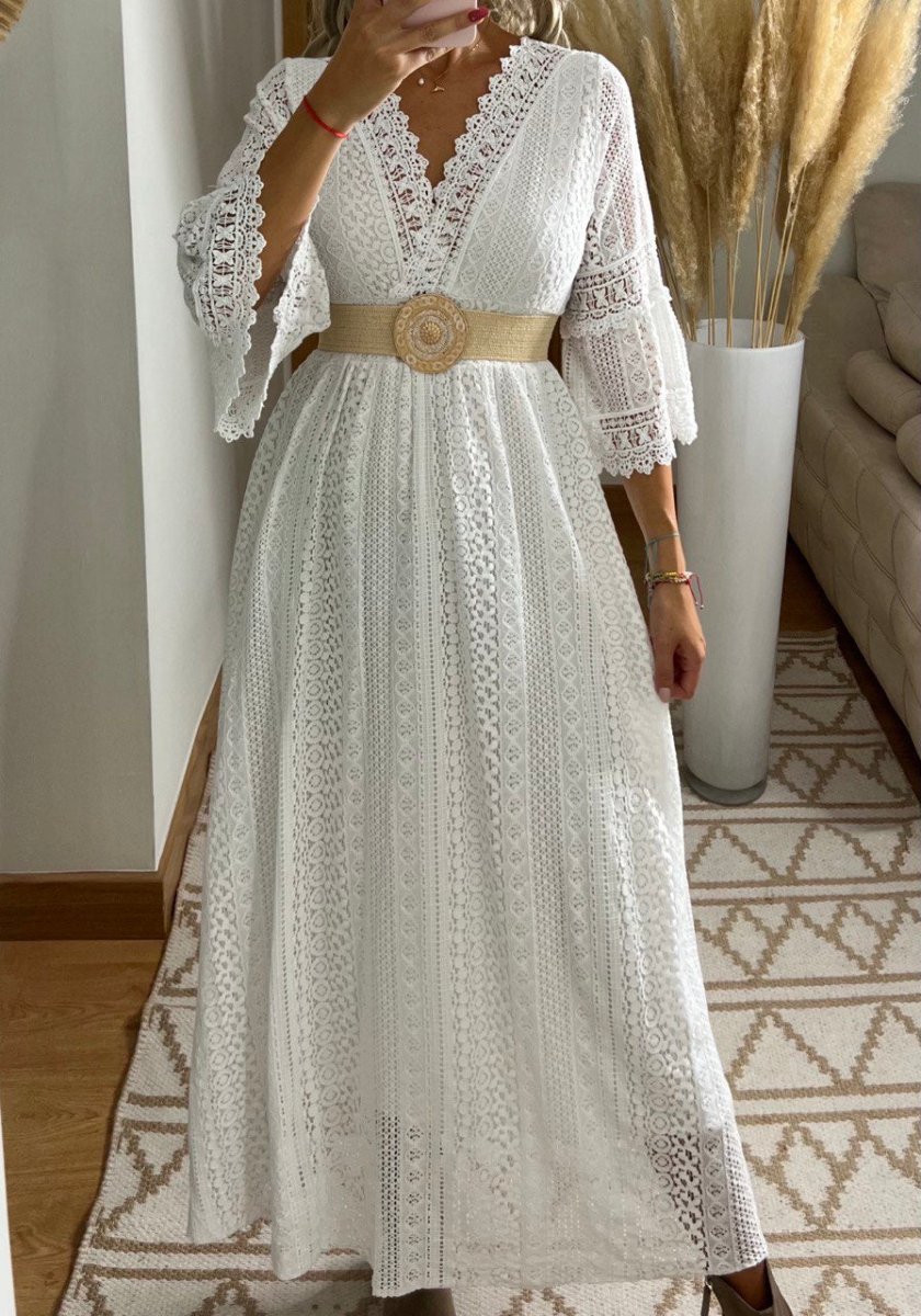 Sage Lace Dress - Bohèmea Butik