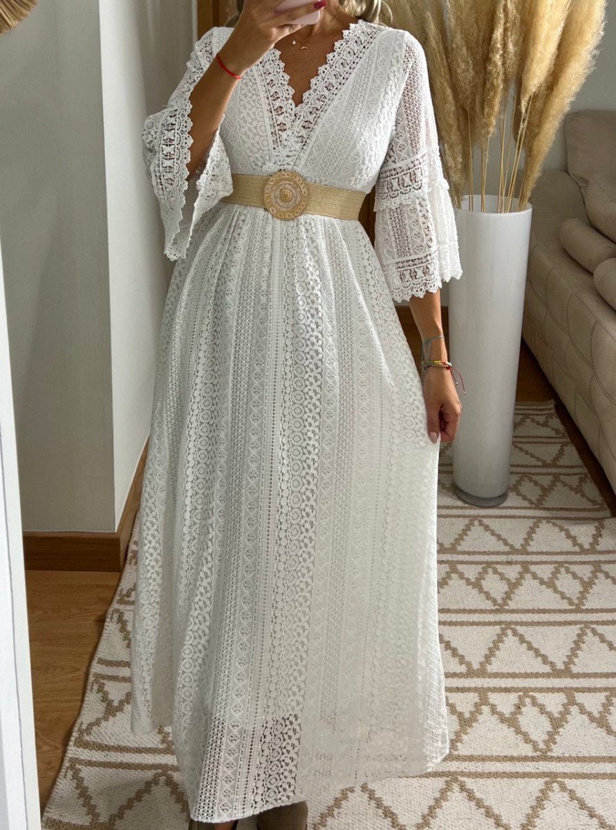 Sage Lace Dress - Bohèmea Butik