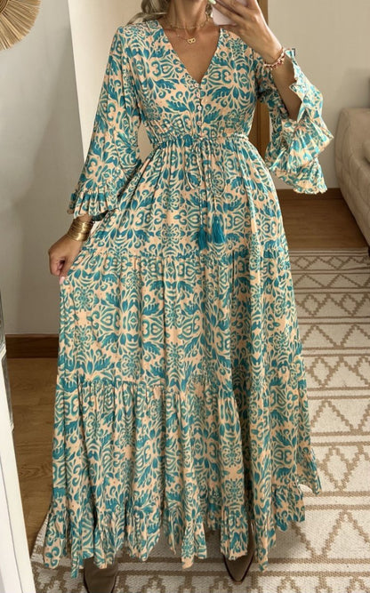 Floral Silk Dress - Bohèmea Butik