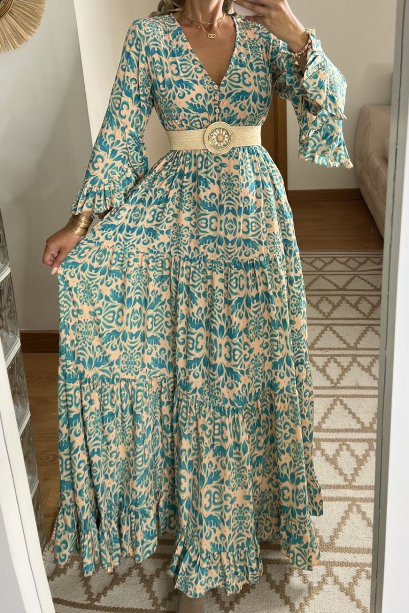 Floral Silk Dress - Bohèmea Butik