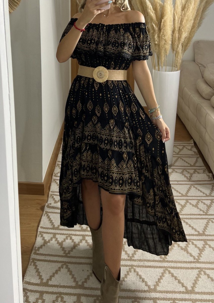 Mistic Asymetric Maxi Dress - Bohèmea Butik