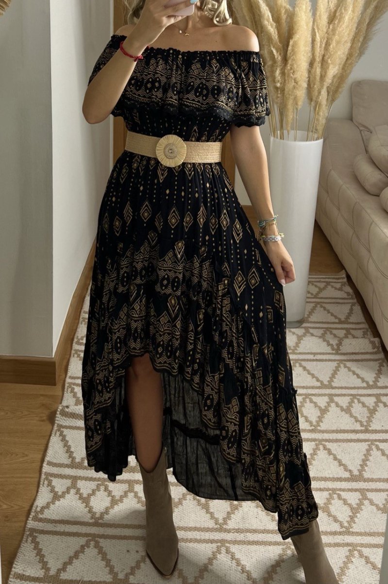 Mistic Asymetric Maxi Dress - Bohèmea Butik