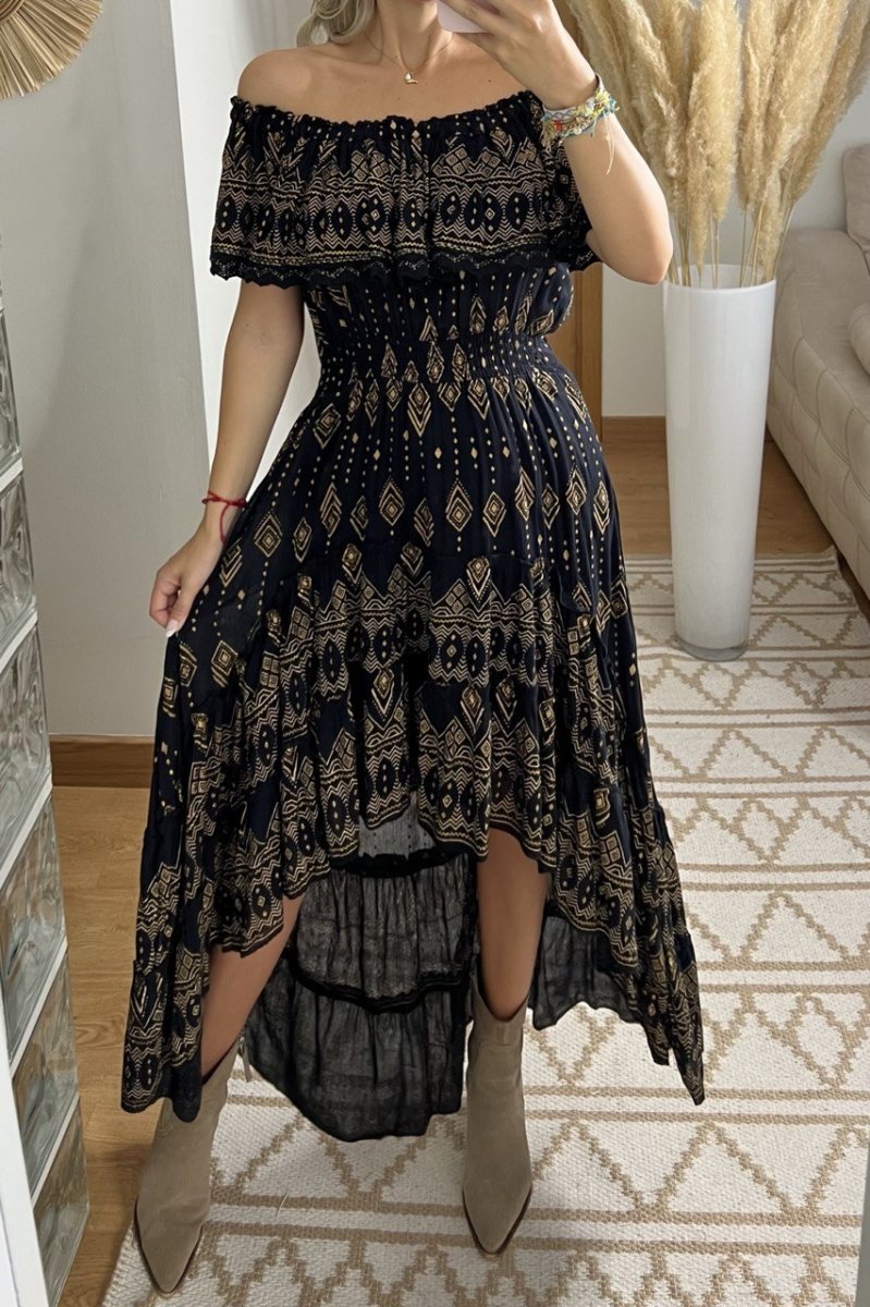 Mistic Asymetric Maxi Dress - Bohèmea Butik