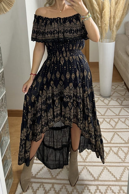 Mistic Asymetric Maxi Dress - Bohèmea Butik