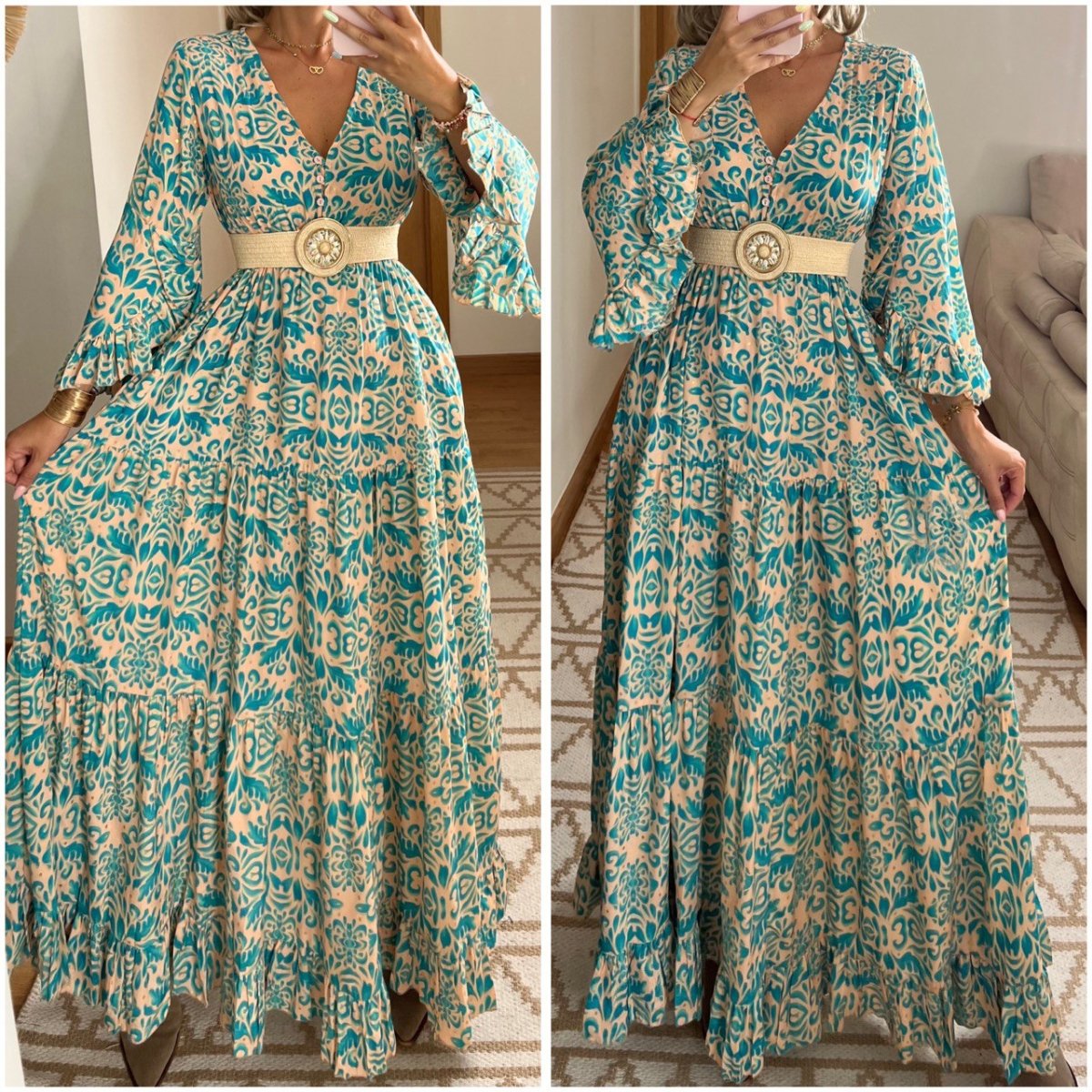 Floral Silk Dress - Bohèmea Butik