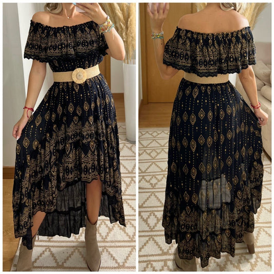 Mistic Asymetric Maxi Dress - Bohèmea Butik