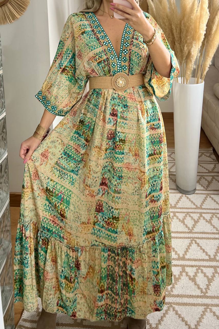 Multicolour Silk Dress - Bohèmea Butik