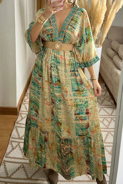 Multicolour Silk Dress - Bohèmea Butik