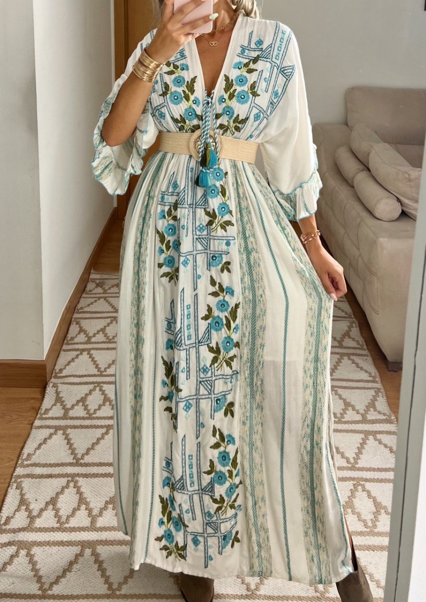 Floral Moon Maxi Dress - Bohèmea Butik