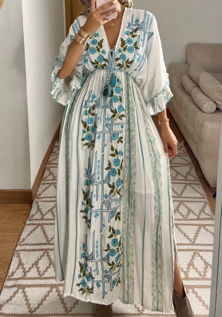 Floral Moon Maxi Dress - Bohèmea Butik