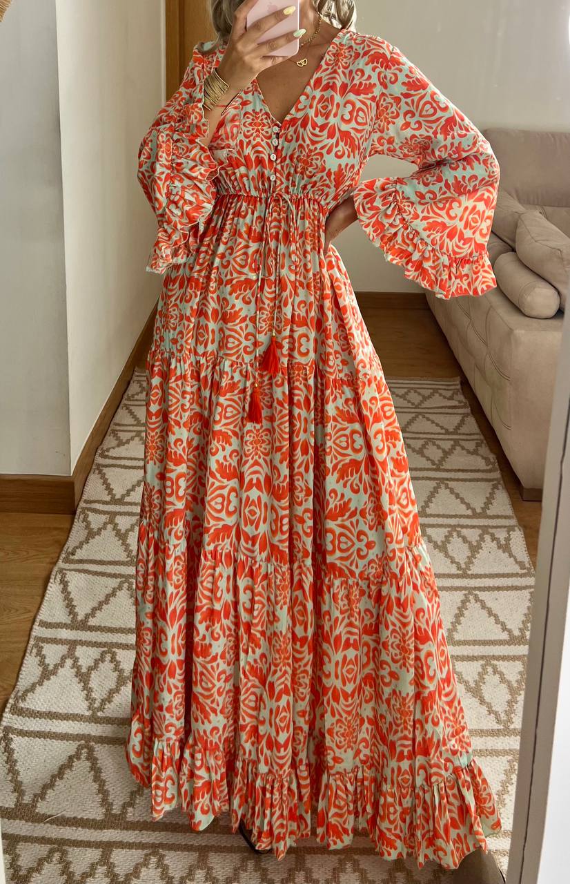 Floral Silk Dress - Bohèmea Butik