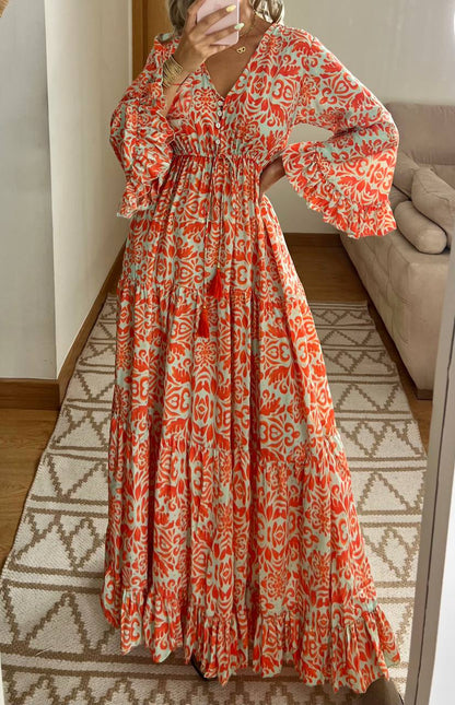 Floral Silk Dress - Bohèmea Butik