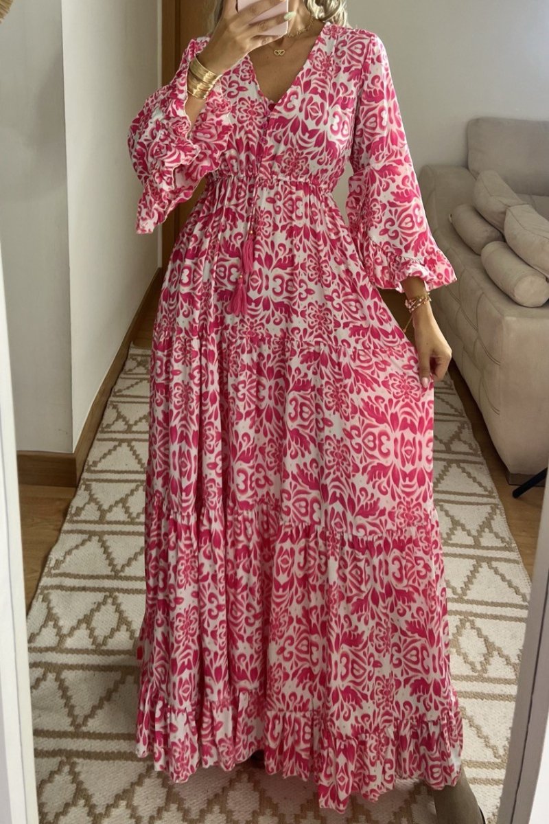 Floral Silk Dress - Bohèmea Butik