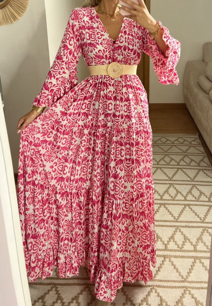 Floral Silk Dress - Bohèmea Butik
