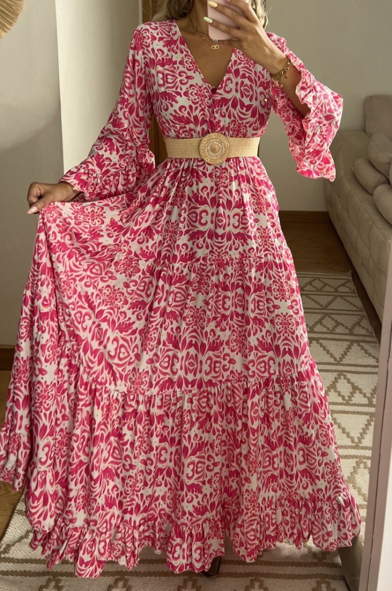 Floral Silk Dress - Bohèmea Butik