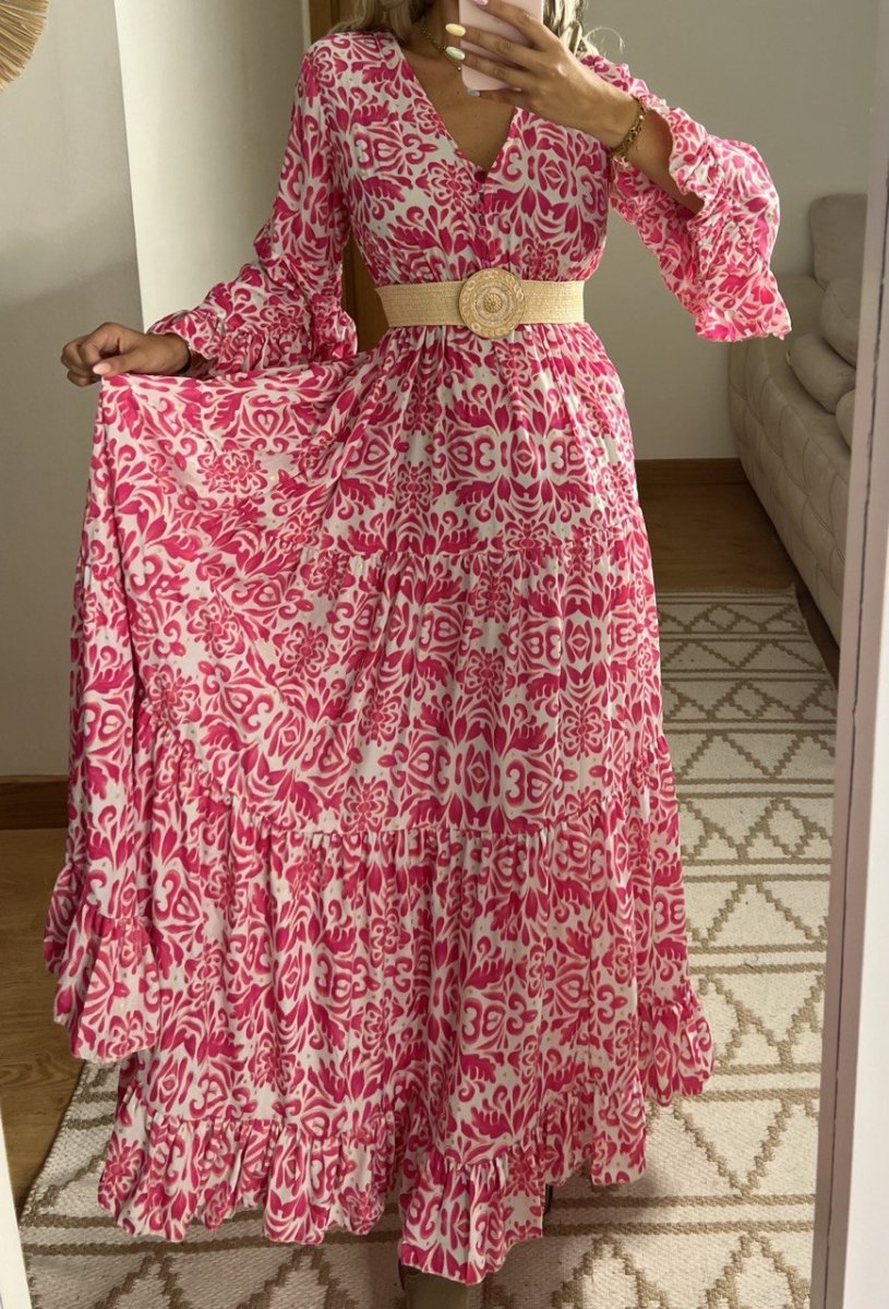 Floral Silk Dress - Bohèmea Butik