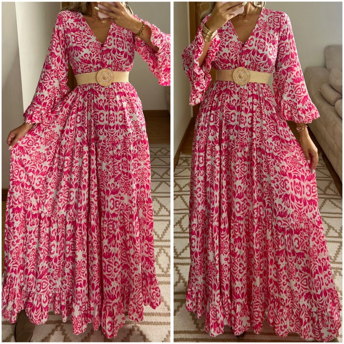 Floral Silk Dress - Bohèmea Butik