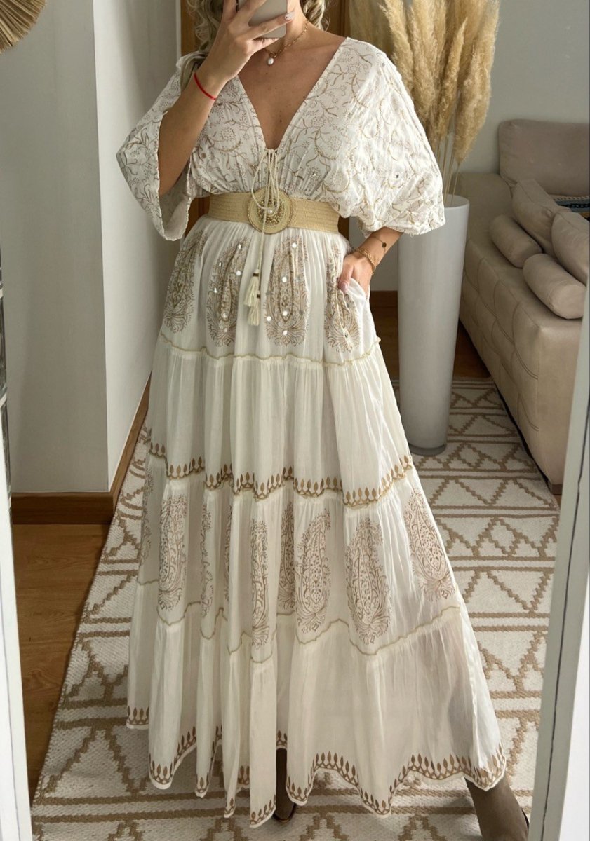 Boho Kimono Bloom Maxi - Bohèmea Butik