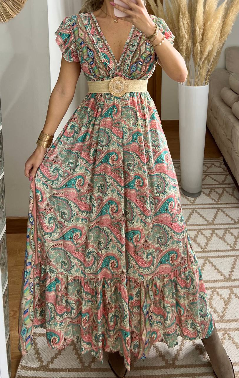 Boho Maxi Dress – 100% Natural Silk - Bohèmea Butik