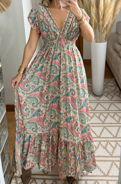 Boho Maxi Dress – 100% Natural Silk - Bohèmea Butik