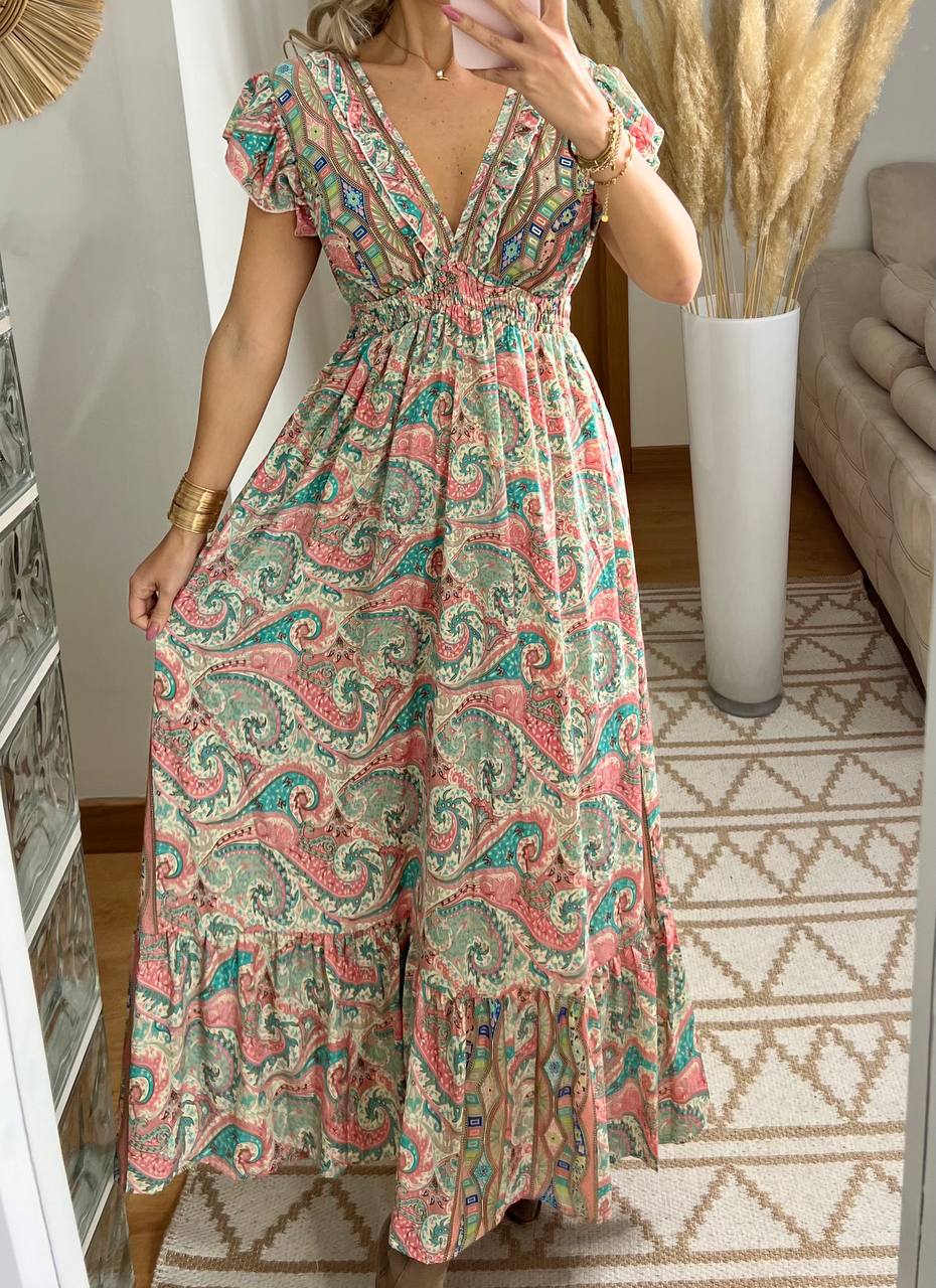 Boho Maxi Dress – 100% Natural Silk - Bohèmea Butik