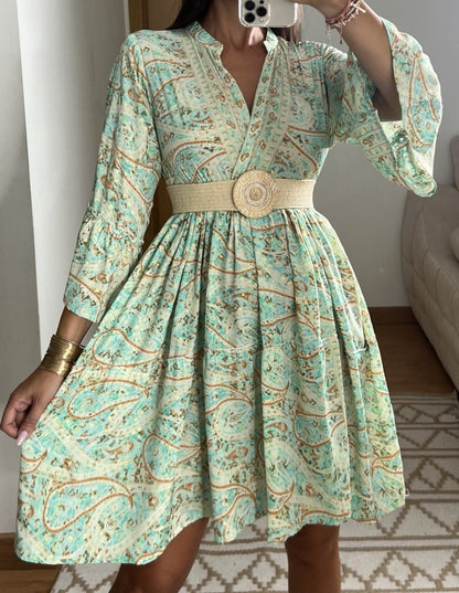 Boho Silk Mini Dress - Bohèmea Butik