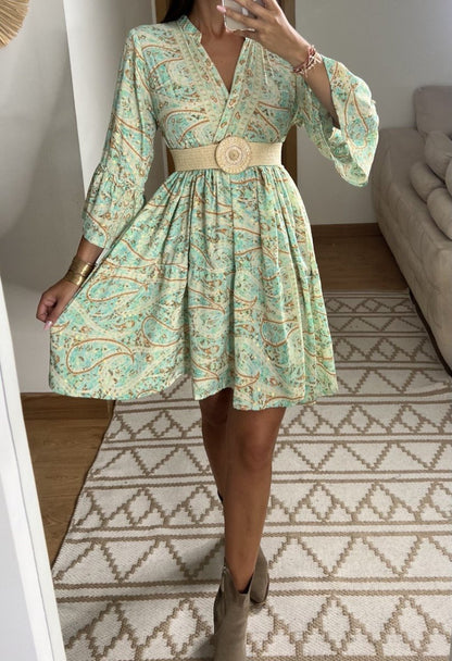 Boho Silk Mini Dress - Bohèmea Butik