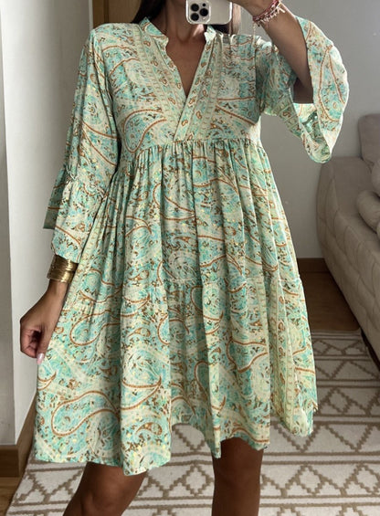 Boho Silk Mini Dress - Bohèmea Butik