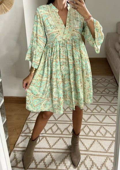 Boho Silk Mini Dress - Bohèmea Butik