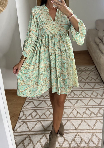 Boho Silk Mini Dress - Bohèmea Butik