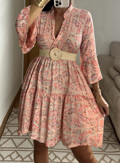 Boho Silk Mini Dress - Bohèmea Butik