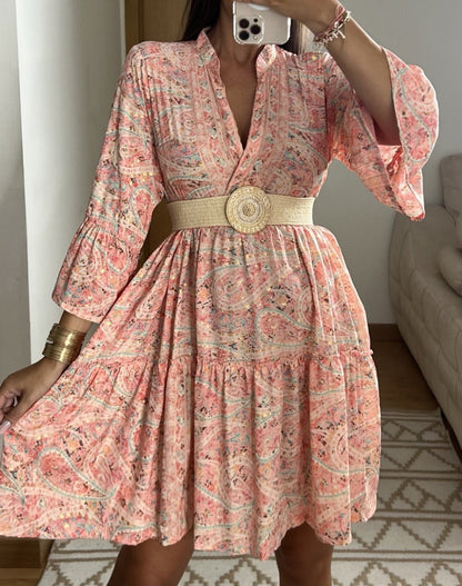 Boho Silk Mini Dress - Bohèmea Butik