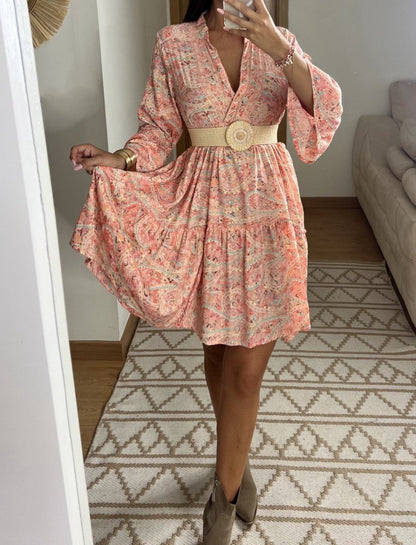 Boho Silk Mini Dress - Bohèmea Butik