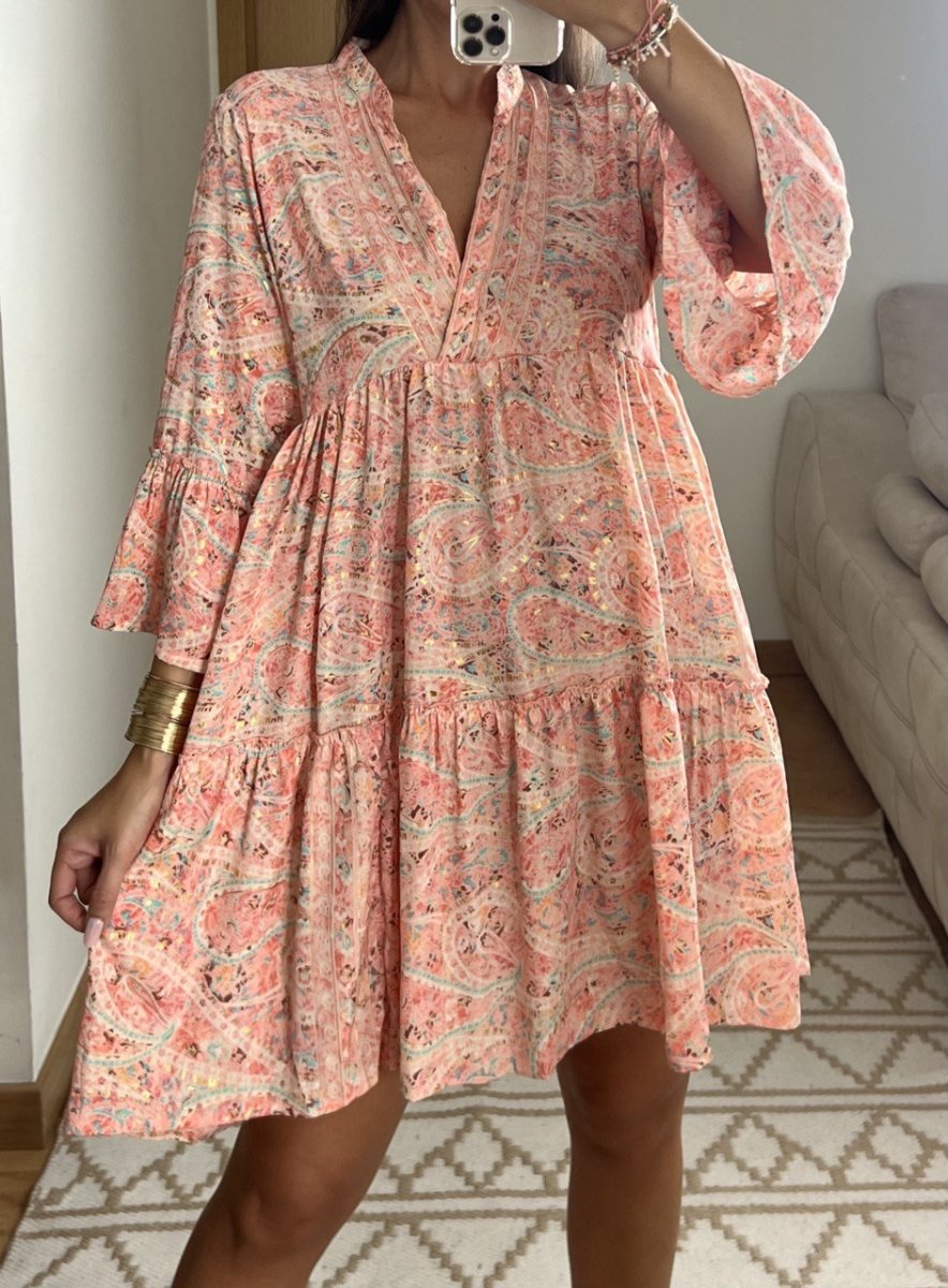 Boho Silk Mini Dress - Bohèmea Butik