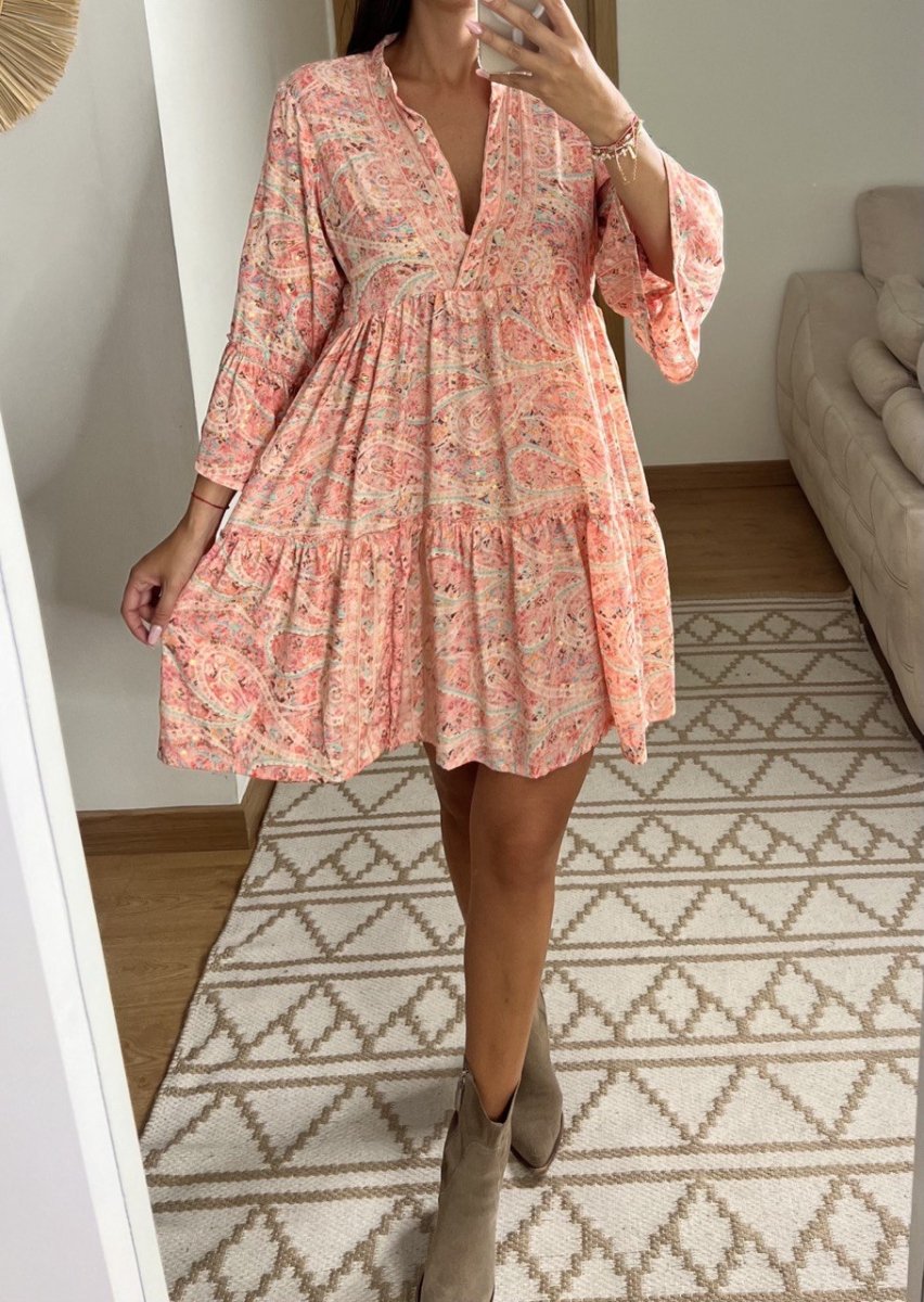 Boho Silk Mini Dress - Bohèmea Butik