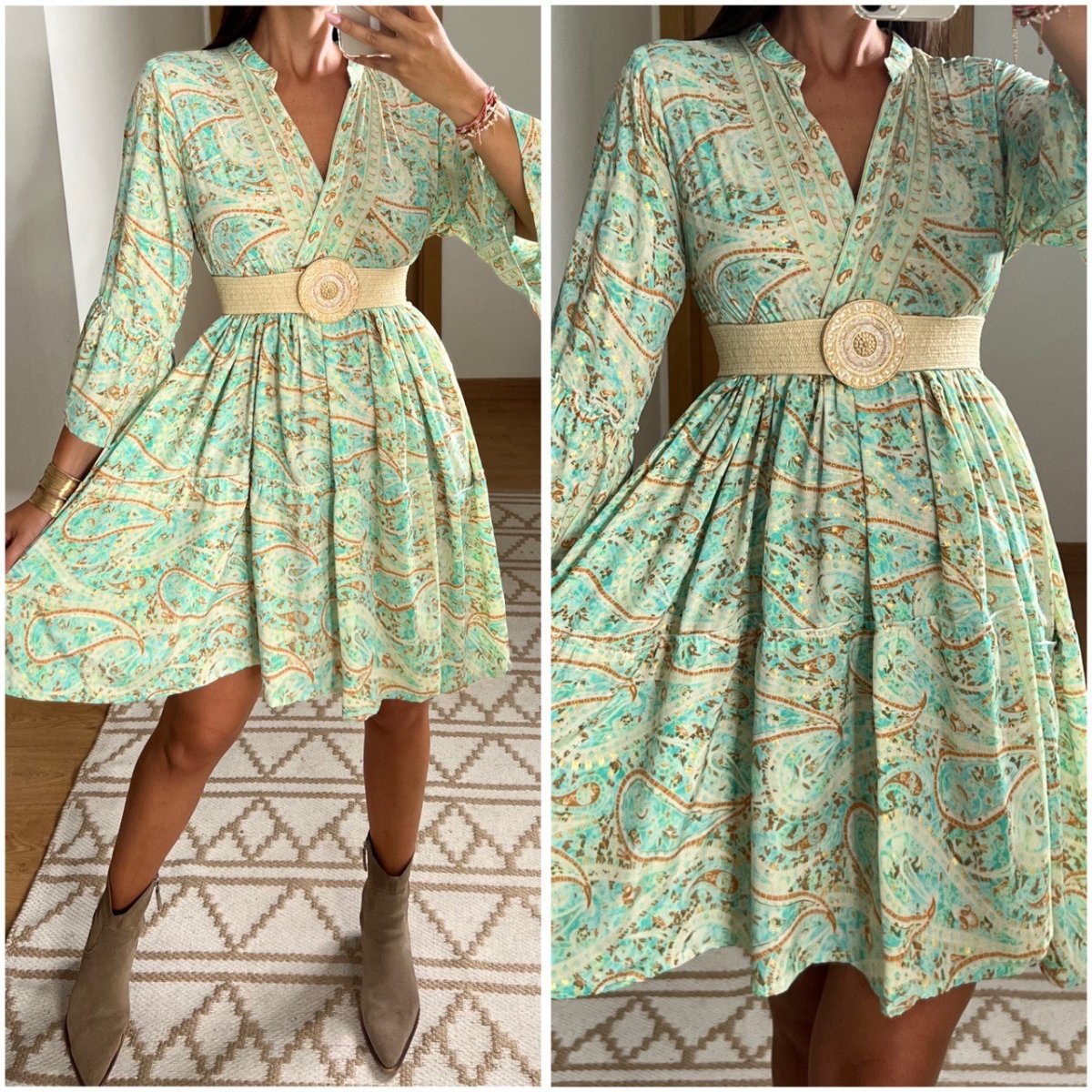 Boho Silk Mini Dress - Bohèmea Butik