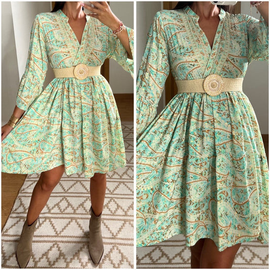 Boho Silk Mini Dress - Bohèmea Butik